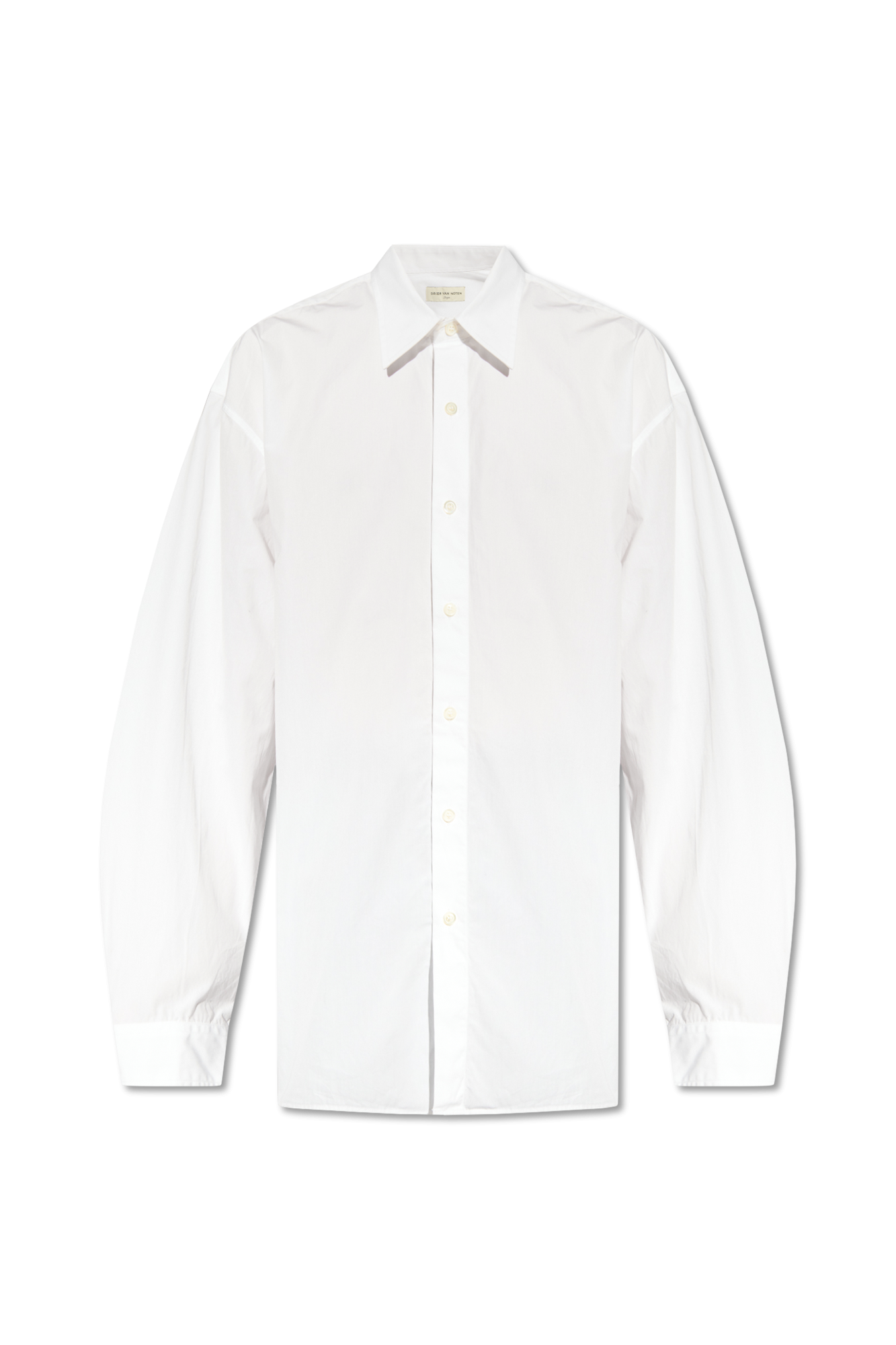 Oversized denim shirt in white - Dries Van Noten | Mytheresa